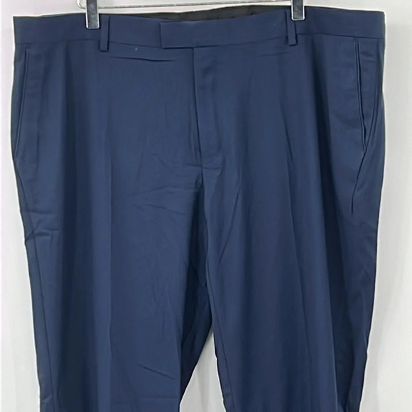 Soul of London Flat Front Unhemmed Dress Pants in Navy Blue - NWOT - Size 43R - Picture 2 of 6